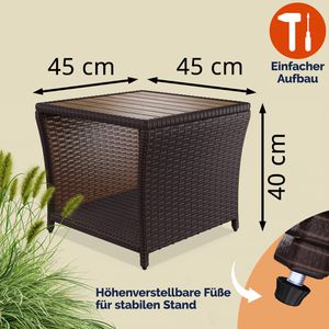 Produktbild für Beistelltisch CASARIA 109945, braun, aus Holz / Metall