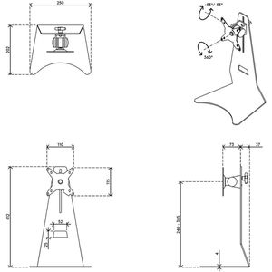 Produktbild für Monitorhalterung Dataflex ViewMate 502, VESA 75x75 &amp; 100x100mm
