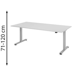Schreibtisch Hammerbacher XMST 2E, lichtgrau / silber