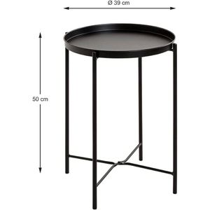 Produktbild für Beistelltisch Haku-Möbel 25566, schwarz, aus Metall