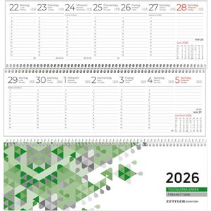 Tischkalender Zettler 146, grün, Wochenkalender quer