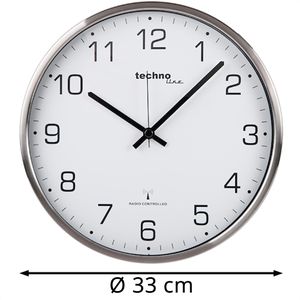Produktbild für Wanduhr Technoline WT 8900, Edelstahl, analog, Funkuhr