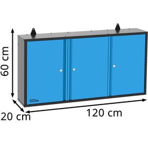 Produktbild für Werkzeugschrank Güde GWS 3T, 40476, aus Metall, schwarz / blau