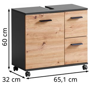 Produktbild für Waschbeckenunterschrank Schildmeyer Palermo 157635, mit Rollen