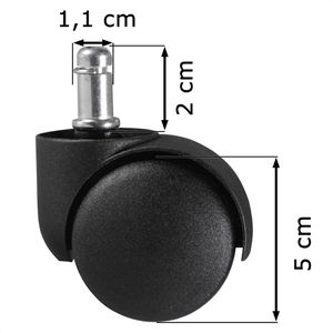 Produktbild für Stuhlrollen AMSTYLE SPM1.910, 5 Stück