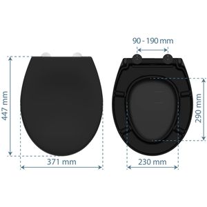 Produktbild für WC-Sitz Schütte Black 82410, oval, aus Duroplast