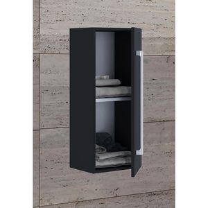 Produktbild für Bad-Hängeschrank VCM Badinos 914886, matt schwarz