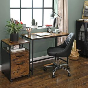 Produktbild für Schreibtisch Vasagle LWD41X, braun / schwarz