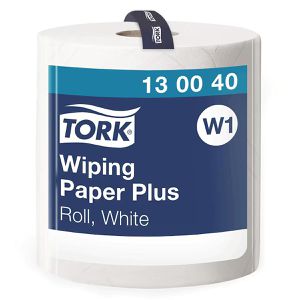 Putztuchrolle Tork 130040, W1, aus Zellstoff, weiß