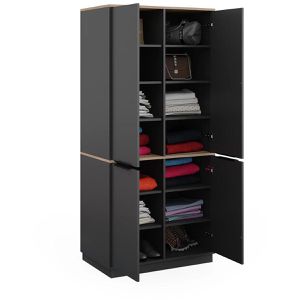 Produktbild für Kleiderschrank Vicco Betti, anthrazit / eiche
