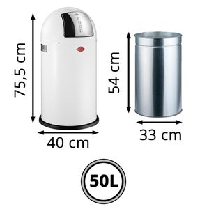 Produktbild für Mülleimer Wesco Pushboy, weiß