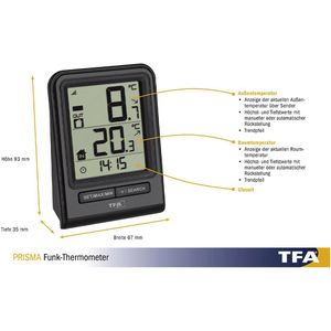Produktbild für Thermometer TFA 30.3063.01, PRISMA, mit LC-Display, digital