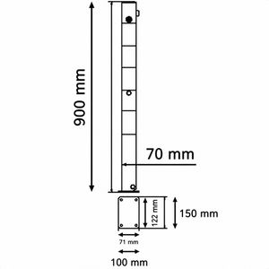 Produktbild für Absperrpfosten Schake 470UNB+1, 1 Öse, rot/weiß, aus Metall