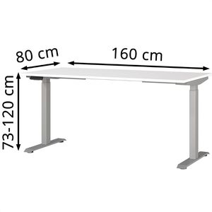 Produktbild für Schreibtisch Germania Mailand, 7908-639, weiß / silber