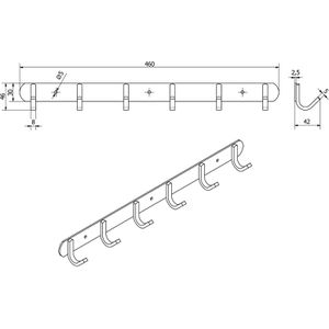 Produktbild für Garderobenleiste SO-TECH Samu, 127887, silber