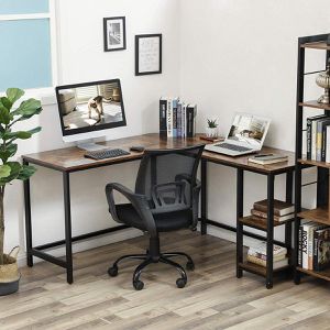 Produktbild für Schreibtisch Vasagle LWD72X, braun / schwarz