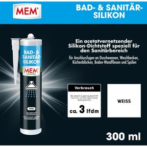 Produktbild für Silikon MEM Bad- &amp; Sanitär, weiß