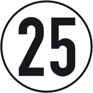 Fahrzeugkennzeichnung SafetyMarking Geschwindigkeitsschild 25