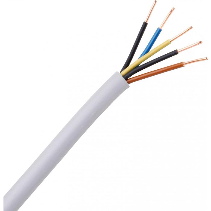 Mantelleitung NYM-J 5 X 2,5 Mm² – Elektrokabel, 25 Meter Rolle, Grau