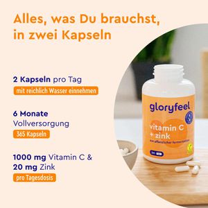 Produktbild für Vitamin-C gloryfeel gepuffert, 180 Kapseln