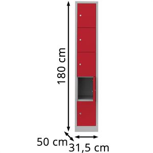 Produktbild für Schließfachschrank Lüllmann 520514, rot