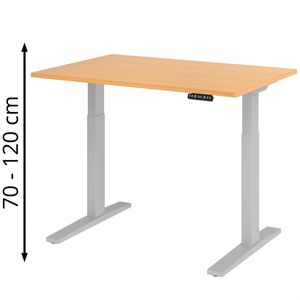 Schreibtisch Hammerbacher XMKA 12, buche / silber