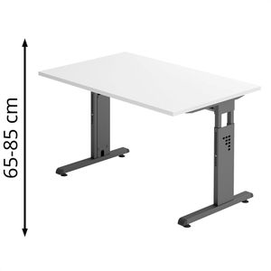 Produktbild für Schreibtisch Hammerbacher O-Serie, weiß / graphit