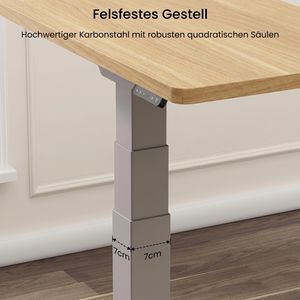 Produktbild für Schreibtisch FlexiSpot E7S 2026, ahorn / grau