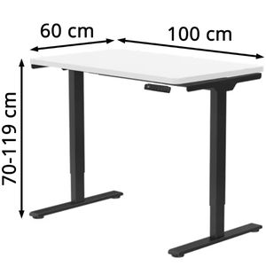 Produktbild für Schreibtisch FlexiSpot E1B Pro, weiß / schwarz