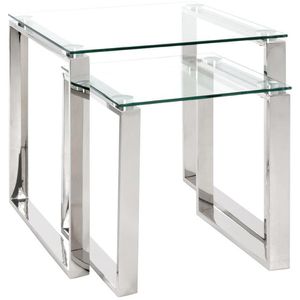 Produktbild für Beistelltisch Haku-Möbel 18779, transparent / silber