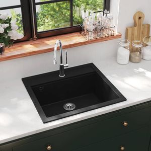 Produktbild für Spülbecken vidaXL 142954, Einzelbecken, schwarz