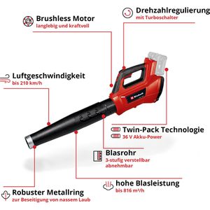 Produktbild für Laubbläser Einhell-Professional GP-LB 36/210 Li E-Solo, Akku