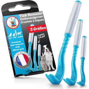 Produktbild für Zeckenhaken BluePet Tick Remover Premium, blau, 3er Set
