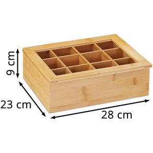 Produktbild für Teebox Relaxdays 10032112, für Teebeutel, natur, aus Bambus