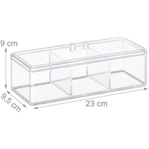 Produktbild für Teebox Relaxdays für Teebeutel, transparent, aus Kunststoff