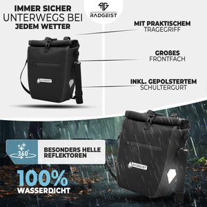 Produktbild für Gepäckträgertasche Radgeist PBL-20-49, schwarz, 20 Liter