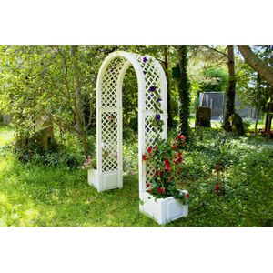 Produktbild für Rosenbogen KHW Czardas 37601, weiß, mit Pflanzkasten