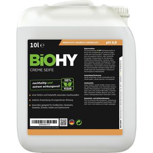 BiOHY Seife Cremeseife, 100% vegan, nachhaltig, Flüssigseife, Kanister, Bio, 10 Liter