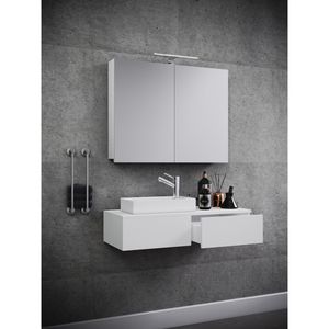 Produktbild für Waschtisch VCM Gudas, 914835, mit Spiegelschrank, weiß