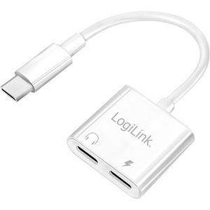 Audio-Adapter LogiLink UA0433, weiß, mit Ladeport