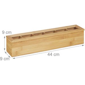 Produktbild für Teebox Relaxdays 10031460, für Teebeutel, natur, aus Bambus