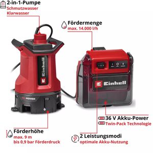 Produktbild für Schmutzwasserpumpe Einhell GE-DP 36/35 LL Li-Solo, Akku