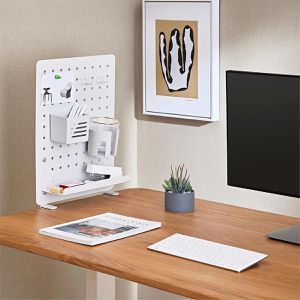 Produktbild für Tischtrennwand LogiLink Pegboard PB0104, weiß