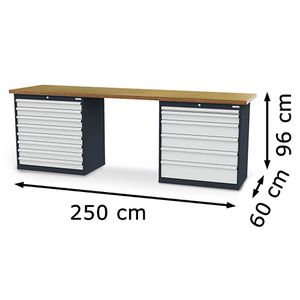 Produktbild für Werkbank Simplaflex CL99H0914W256, lichtgrau