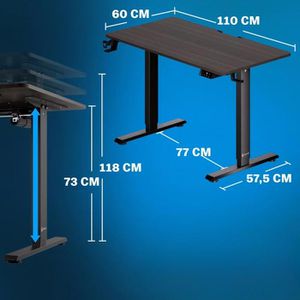 Produktbild für Schreibtisch CASARIA 109356, schwarz / schwarz