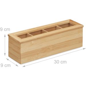 Produktbild für Teebox Relaxdays 10020542, für Teebeutel, natur, aus Bambus
