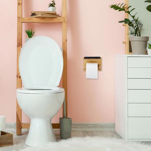 Produktbild für Toilettenpapierhalter Relaxdays mit Ablage, braun
