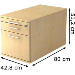 Produktbild für Rollcontainer Hammerbacher H-Serie, aus Holz, ahorn