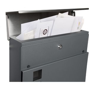 Produktbild für Briefkasten Ondis24 Atlanta PACK, anthrazit/silber, aus Stahl