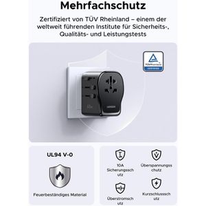 Produktbild für Reiseadapter UGREEN Universal GaN 65 W